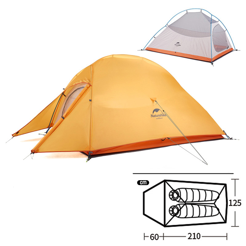 Barraca Cloud Up 210t Naturehike 3000mm de impermeabilidade laranja