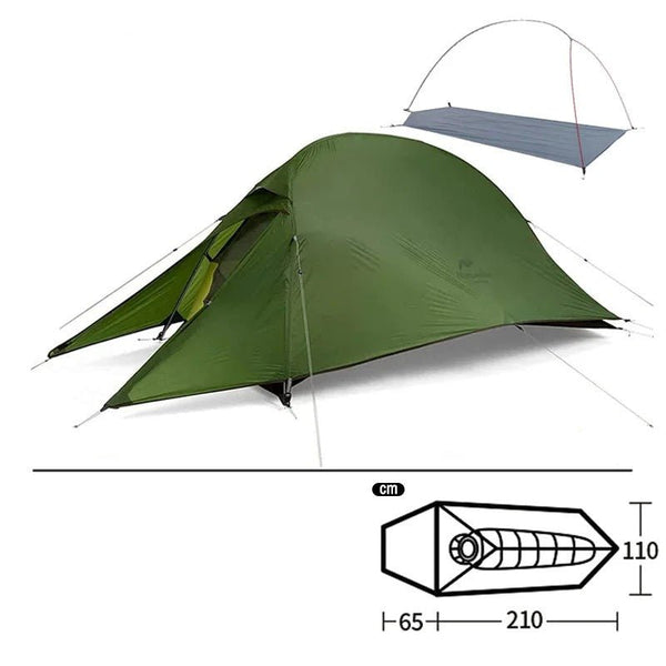 Barraca Cloud UP 1 pessoa Naturehike material 20D verde escuro 4000mm de impermeabilidade