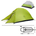 Barraca Cloud UP 1 pessoa Naturehike material 20D verde claro 4000mm de impermeabilidade