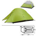 Barraca Cloud UP 2 pessoas Naturehike Material 20D cor verde claro 4000mm de impermeabilidade