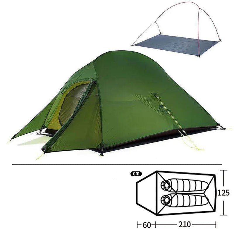 Barraca Cloud UP 2 pessoas Naturehike Material 20D cor verde 4000mm de impermeabilidade